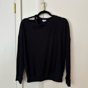 splendid sylvie melange ribbed sweatshirt
